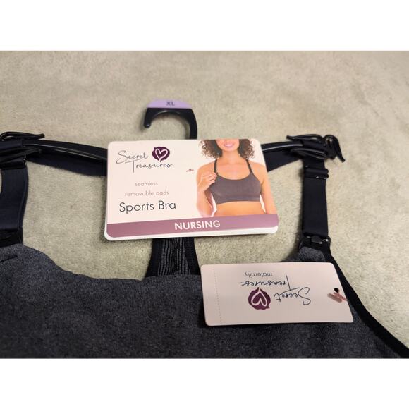 Secret Treasures MAternity Nursing Sports Bra Xl NWT Racerback Bra Straps Adjust - Picture 2 of 5